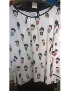 Camicia evento con fantasia pupazzi cinesi