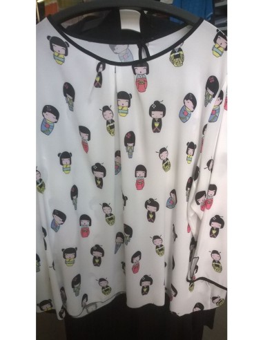 Camicia evento con fantasia pupazzi cinesi