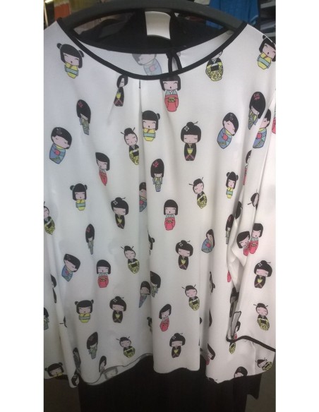 Camicia evento con fantasia pupazzi cinesi