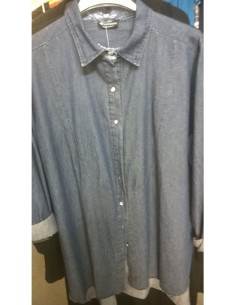 Camicia jeans  con bottoni brillantiini