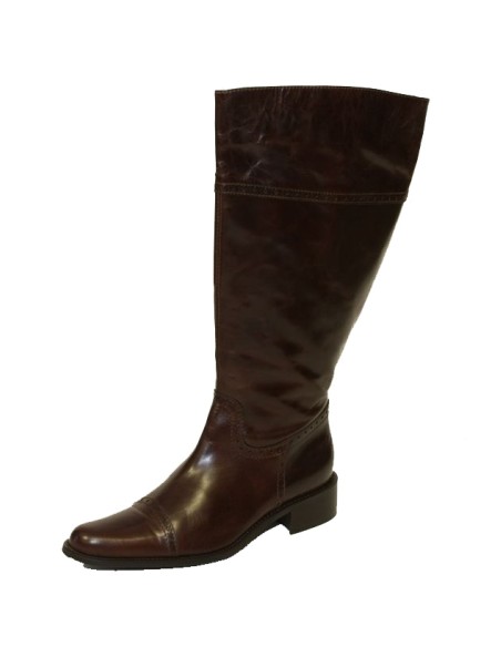 Stivale a gamba larga colore caffè liscio