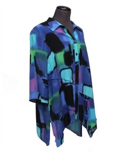 Camicia fantasia azzurro nero 2