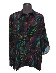 Camicia Sempre Più by Chalou  fantasia nero fuxia verde
