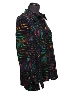Camicia Sempre Più by Chalou  fantasia nero fuxia verde 2