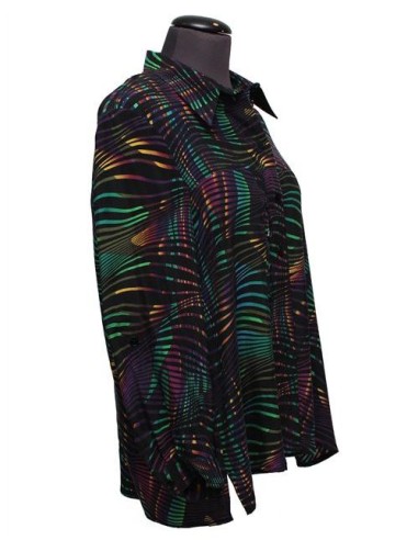 Camicia Sempre Più by Chalou  fantasia nero fuxia verde