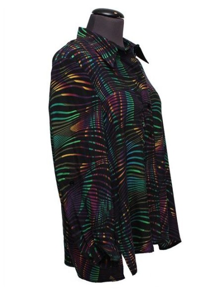 Camicia Sempre Più by Chalou  fantasia nero fuxia verde