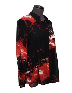 Camicia Chalou fantasia nero rosso 2