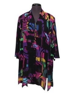 Chalou Camicia fantasia giallo fuxia nero