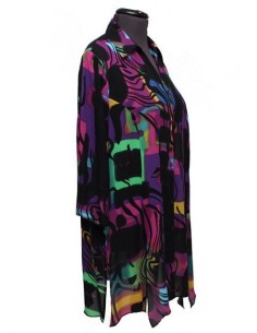 Chalou Camicia fantasia giallo fuxia nero 2