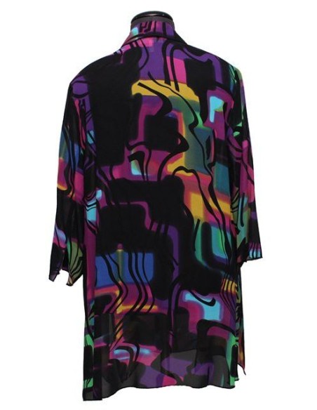 Chalou Camicia fantasia giallo fuxia nero