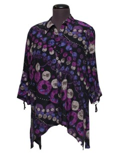 Camicia fantasia fuxia viola