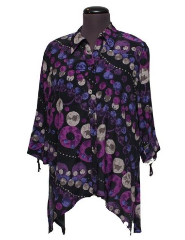 Camicia fantasia fuxia viola
