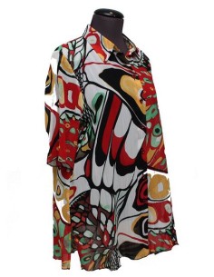 Chalou Camicia fantasia bianco rosso nero 2