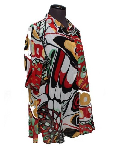 Chalou Camicia fantasia bianco rosso nero
