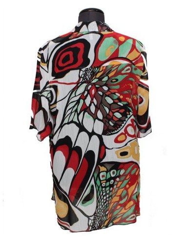 Chalou Camicia fantasia bianco rosso nero