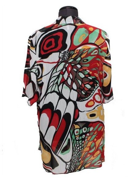 Chalou Camicia fantasia bianco rosso nero