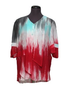 Camicia Chalou  fantasia rosso azzurro
