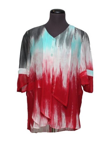 Camicia Chalou  fantasia rosso azzurro