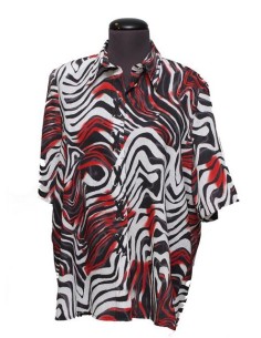 Camicia Chalou fantasia rosso nero