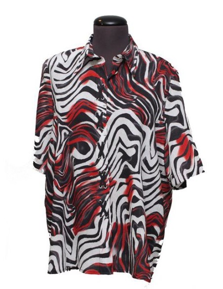 Camicia Chalou fantasia rosso nero