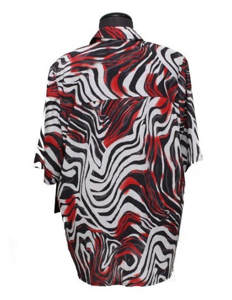 Camicia Chalou fantasia rosso nero