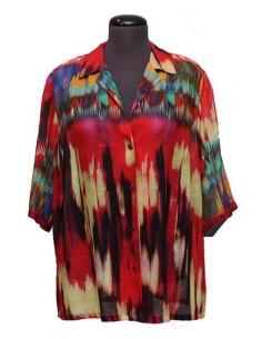 Camicia Chalou fantasia rosso arancio