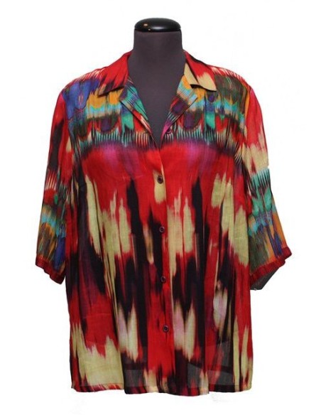 Camicia Chalou fantasia rosso arancio