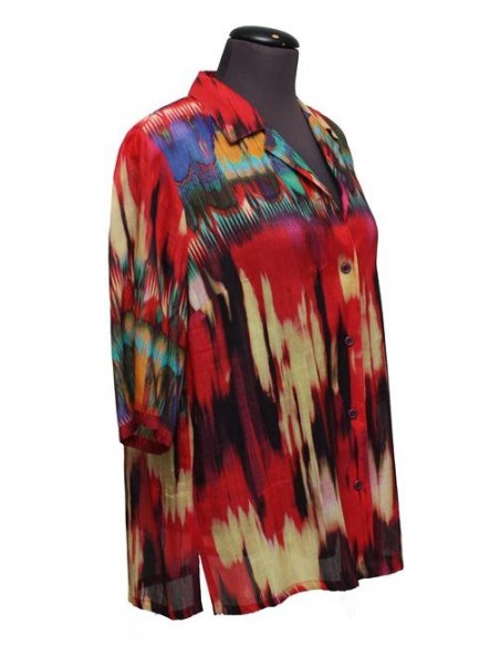 Camicia Chalou fantasia rosso arancio