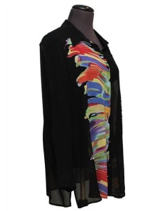 Camicia fantasia azzurro nero viola 2