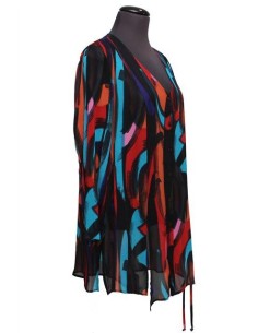 Chalou Camicia fantasia azzurro nero rosso 2