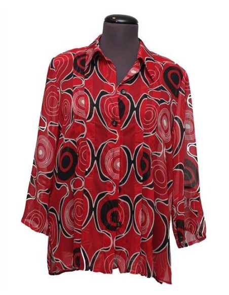 Camicia Chalou fantasia rosso nero