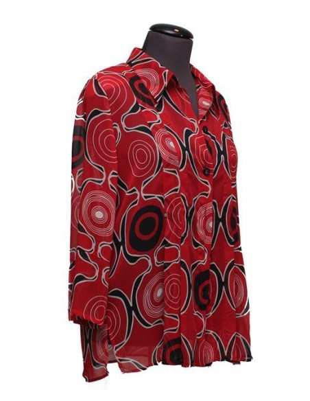 Camicia Chalou fantasia rosso nero