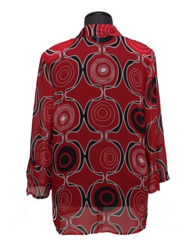 Camicia Chalou fantasia rosso nero
