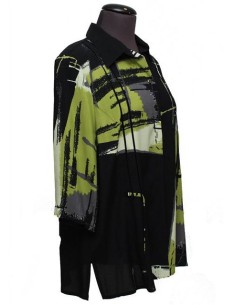 Camicia fantasia nero e verde 2