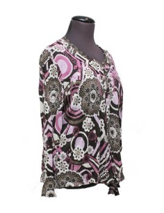 No secret Camicia fantasia rosa prugna grigio 2