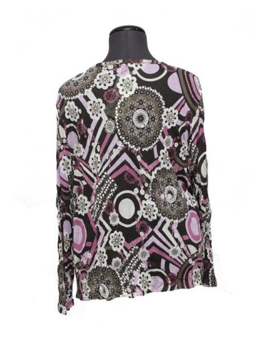 No secret Camicia fantasia rosa prugna grigio
