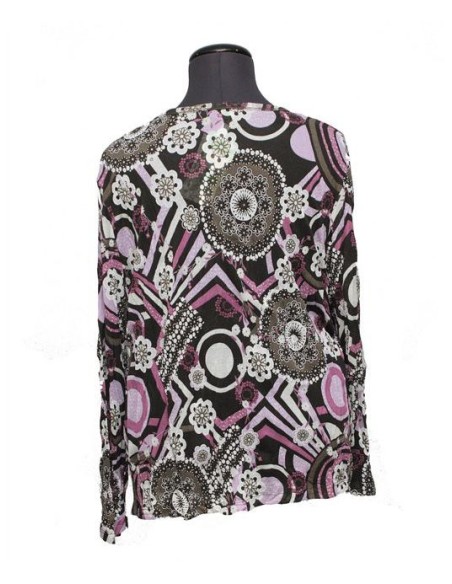 No secret Camicia fantasia rosa prugna grigio