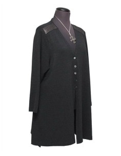 Cardigan grigio con borchie invernale 2