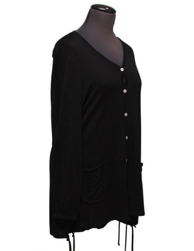 Cardigan cotone invernale nero Cardigan cotone invernale nero