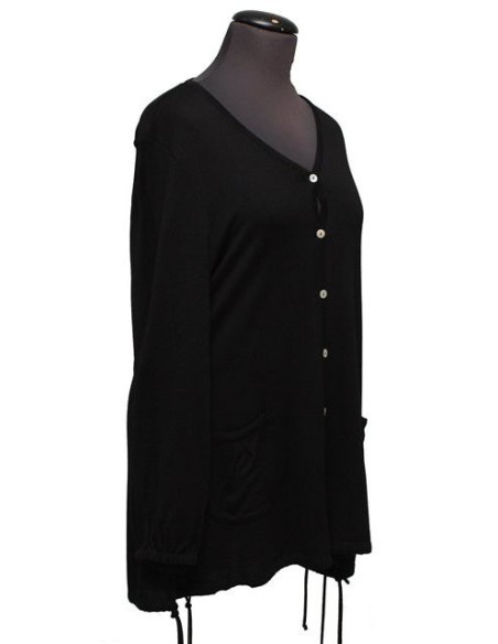 Cardigan cotone invernale nero