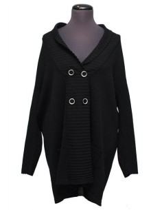 Cardigan cotone invernale nero