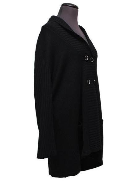 Cardigan cotone invernale nero
