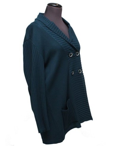 Cardigan cotone invernale verde petrolio Cardigan cotone invernale verde petrolio