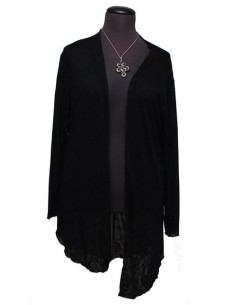 Cardigan nero senza bottoni invernale