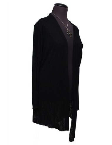 Cardigan nero senza bottoni invernale