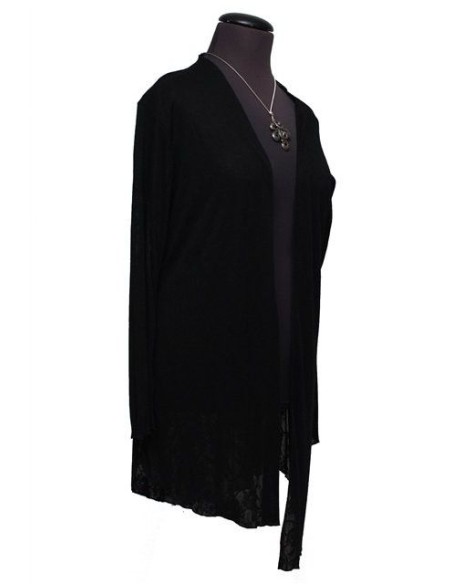 Cardigan nero senza bottoni invernale