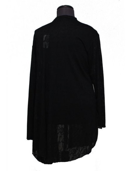 Cardigan nero senza bottoni invernale