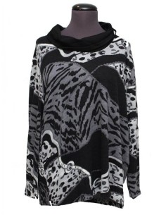 Maglia in fantasia nero grigio invernale