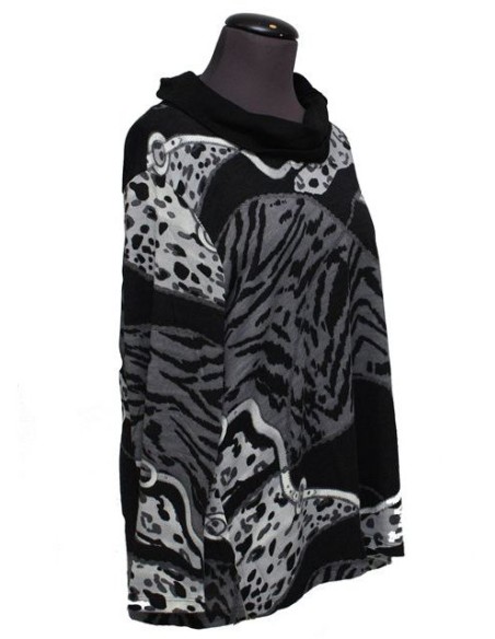 Maglia in fantasia nero grigio invernale