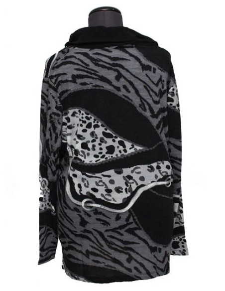 Maglia in fantasia nero grigio invernale